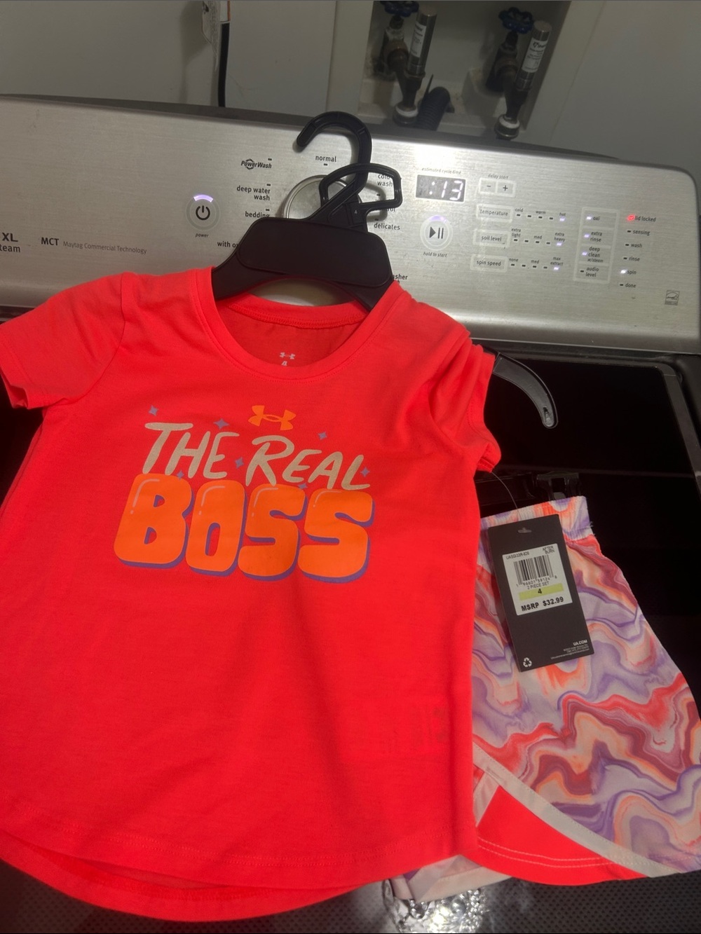 Girls size 4 two piece athletic set new nwt shorts the real boss shirt tee top